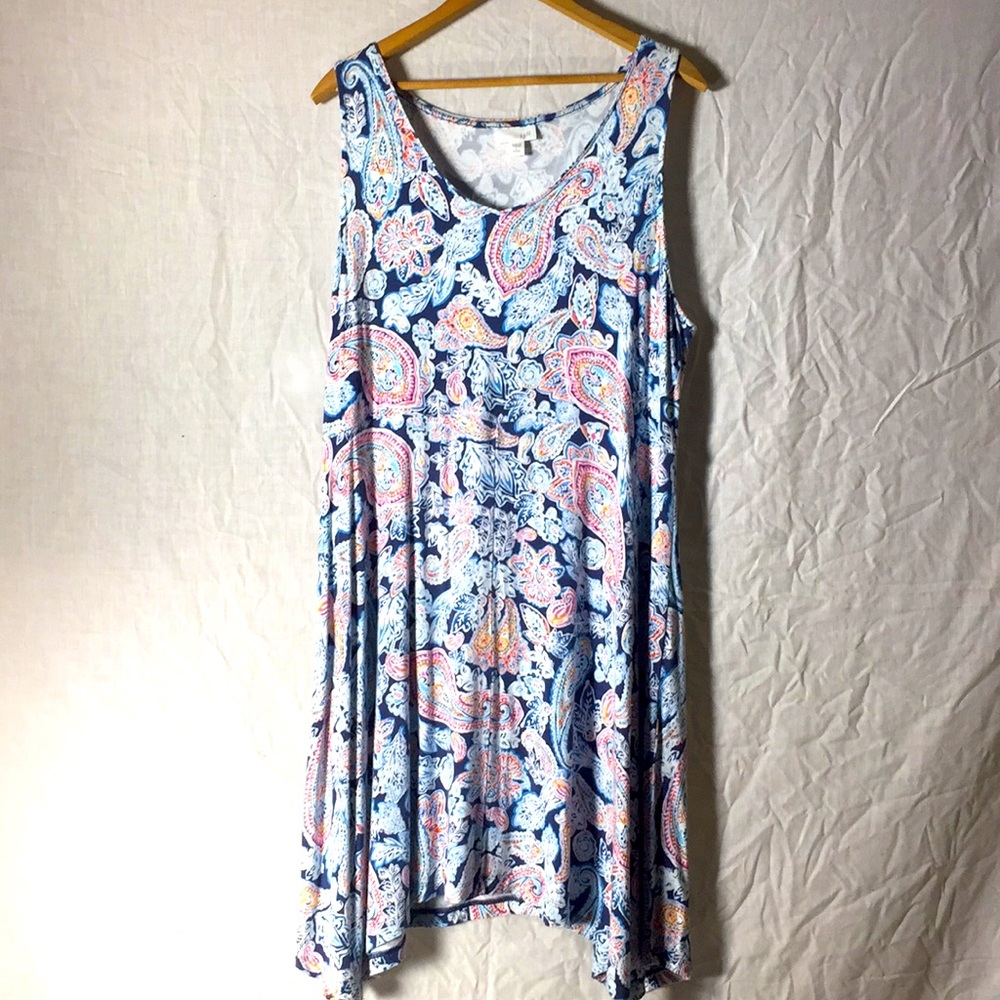 J Jill sleeveless paisley dress wmns L petite
